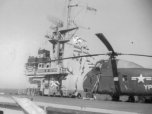 Chopper on the deck of the Thetis Bay